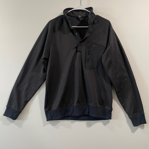 Mountain Hardwear Other - Mountain‎ Hardwear Mens Snap Neck Fleece Pullover Gray Jacket Size M